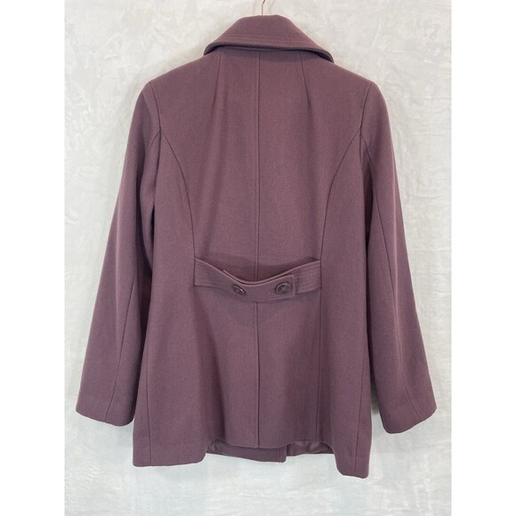 Kenneth Cole Reaction Double Breasted Peacoat Purple Plum Mauve Medium - Picture 8 of 15